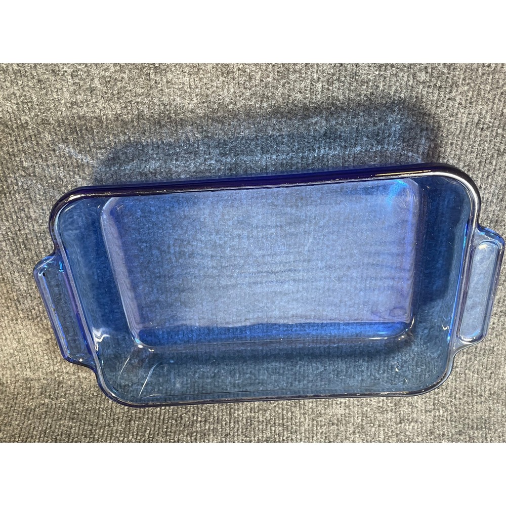 Anchor Hocking Cobalt Blue Glass Baking Dish 2 Quart Rectangular 8x11.5x2 USA
